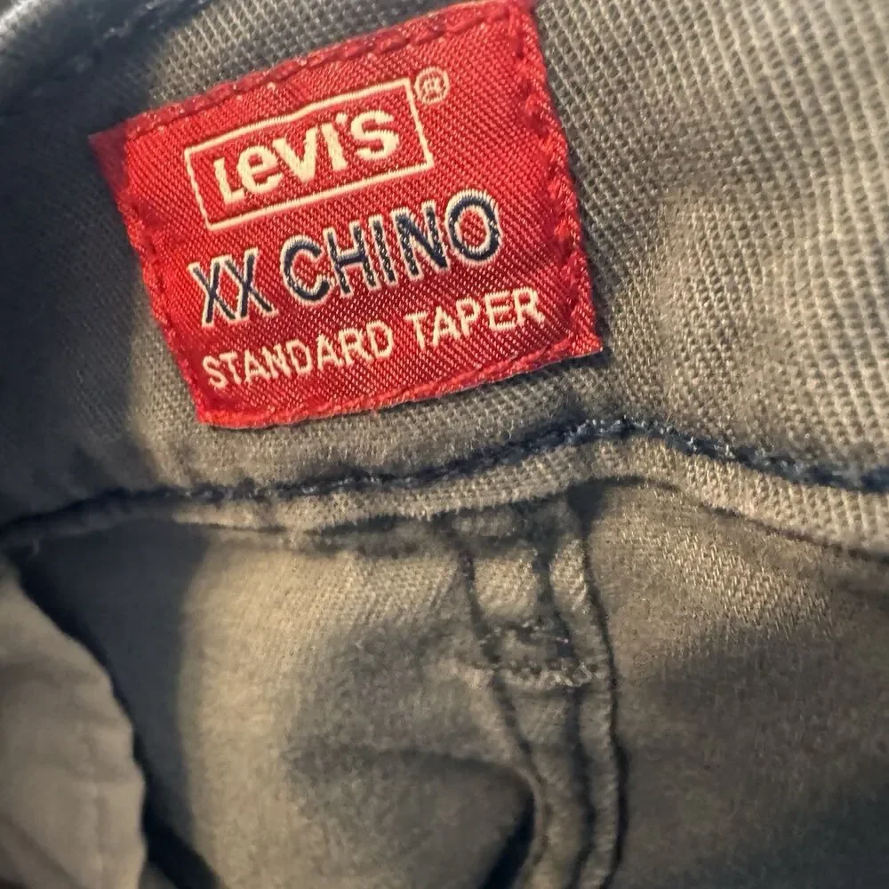 Levi’s XX Chino Men’s Gray Standard Fit Tapered Twill Pants 34x34 Pockets